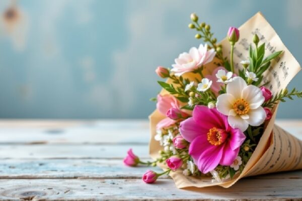 Celebrate Every Moment with Stunning Flower Bouquets in Malta spring bouquet in a cone of sheet music