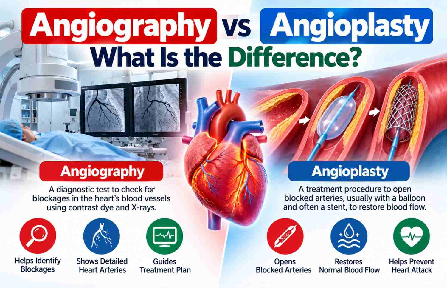 Angiography vs Angioplasty